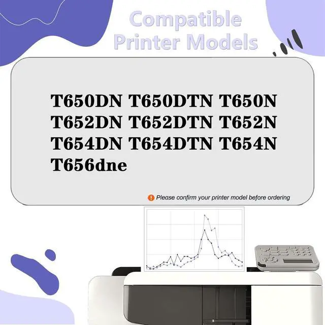 Alt view image 2 of 7 - Ennovor Compatible Toner Cartridge Replacement for Lexmark T650H11A, 25,000 Pages High Yield Work with T650DN T650DTN T650N T652DN T652DTN T652N T654DN T654DTN T654N T656dne Printers 1 Pack
