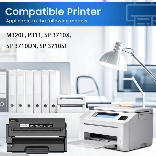 Alt view image 2 of 6 - Ennovor SP 3710 408284 Toner Cartridge 1-Pack SP 3710X 3710DN Black Toner Cartridge Replacement for Ricoh SP3710X SP3710DN SP3710SF Printer
