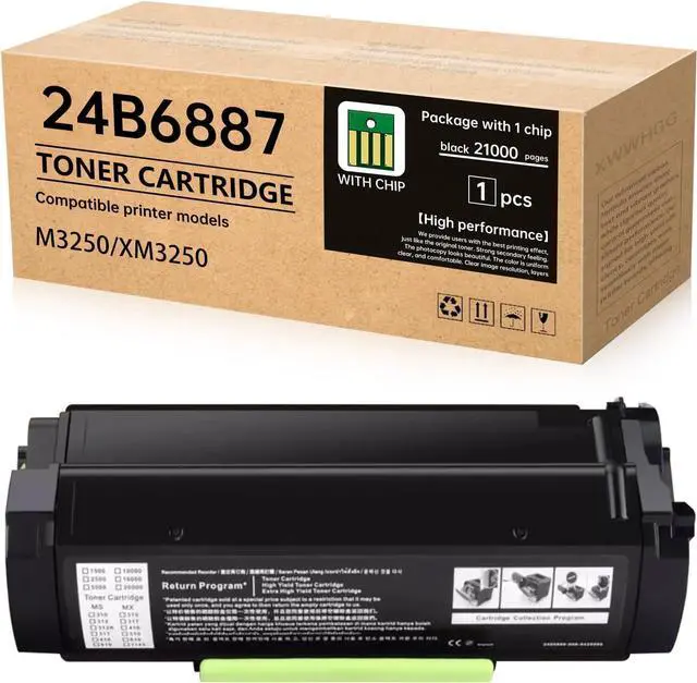 Main image of Ennovor 24B6887 High Yield Toner Cartridge with Chip - Compatible with Lexmark 24B6887 Toner for M3250 XM3250 Series Printers [Black, 21,000 Pages]