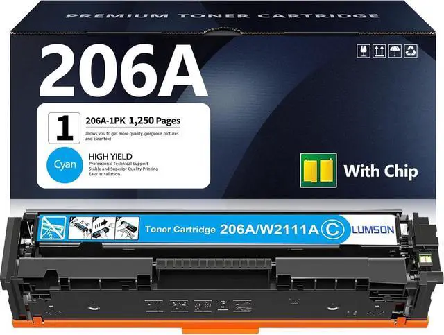 Main image of Ennovor 206A Cyan Toner Cartridge W2111A Replacement for HP 206A Color Laserjet Pro MFP M283fdw M283cdw M283 M283fdn M282nw Pro M255 M255nw M255dw M255dn M256 Printer Ink 1-Pack