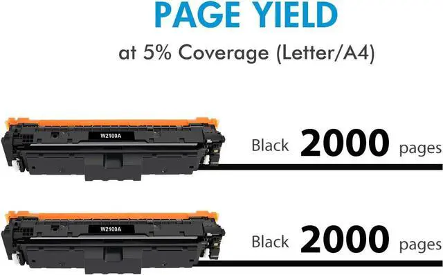 Alt view image 6 of 6 - Ennovor 210A Toner Cartridges 2-Pack Black | Compatible Replacement for 210A W2100A 210X W2100X for Color Pro 4201dn 4201dw Pro MFP 4301fdn 4301fdw Printer Ink (with Chip)