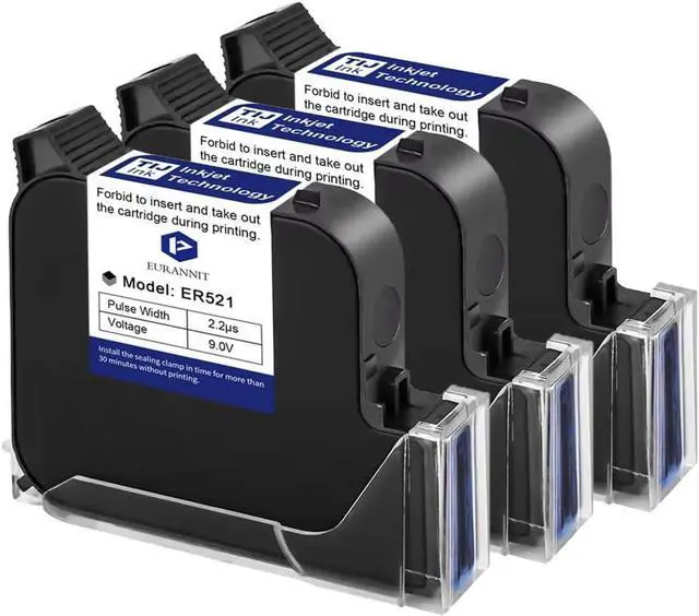 Main image of Ennovor 3pcs 1" Original 72ml Quick-Drying Handheld Inkjet Printer Ink Cartridge for 1 inch/25.4mm Printing Height Intelligent Inkjet Printer E15-1/E16-1 and More,Black