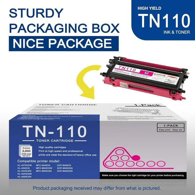 Alt view image 5 of 6 - Ennovor 1 Pack TN110 Magenta Toner Cartridge High Yield Compatible TN110 Replacement for Brother HL-4070CDW 4040CN 4050CDN MFC-9440CN 9840CDW 9450CDN DCP-9040CN 9045CDN 9042CDN Printer