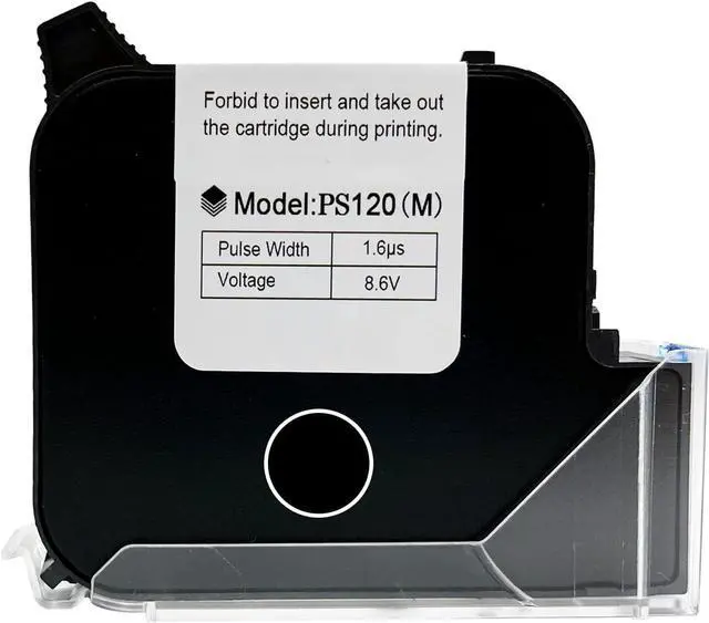 Main image of Ennovor Black Original Original Ink Cartridge Quick-Dry Replacement 72ml Ink Cartridge for 1inch/ 25.4mm T190 Print Height Inkjet Printer Coding Machine