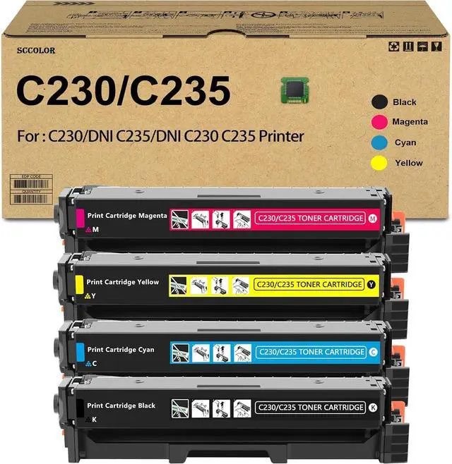 Main image of Ennovor C230 C235 Toner Cartridge Extra High Yield with New Chip (BK:5,550 Pages,CMY:4,550 Pages) 006R04391 006R04392 006R04393 006R04394 Replacement for Xerox C230/DNI C235/DNI C230 C235 Printer