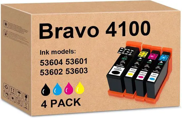 Main image of Ennovor 53606 Ink Cartridge Replacement for Primera 53601 53602 53603 53604 Black and Color Ink with Primera Bravo 4100 Series Printers (4 Pack, 1Black,1Cyan,1Magenta,1Yellow)