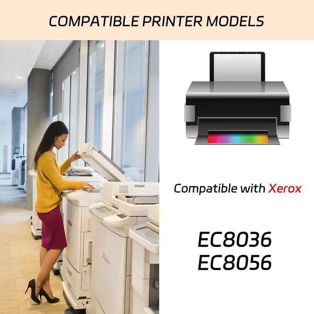 Alt view image 2 of 7 - Ennovor Compatible with Xerox EC8036 EC8056 Black Color Toner Cartridges, 006R01697 006R01698 006R01699 006R01700 Toner Supply, High Yield 27000 Pages (1 Pack Black)
