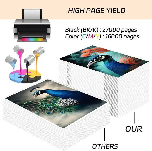 Alt view image 3 of 7 - Ennovor Compatible with Xerox EC8036 EC8056 Black Color Toner Cartridges, 006R01697 006R01698 006R01699 006R01700 Toner Supply, High Yield 27000 Pages (1 Pack Black)