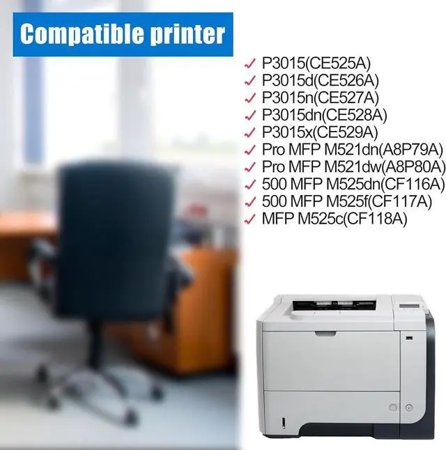 Alt view image 2 of 5 - Ennovor 2 Pack 55X CE255XD Black Toner Cartridge with Chip 55X CE255XD Compatible CE255X Replacement for HP P3015 P3015d P3015n P3015dn P3015x Pro MFP M521dn MFP M521dw 500 MFP M525dn Printer