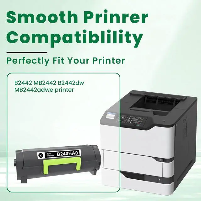 Alt view image 2 of 7 - Ennovor B240HA0 High Yield Toner Cartridge (with chip) Replacement for Lexmark B240HA0 Black Toner Cartridge for Lexmark B2442 MB2442 B2442dw MB2442adwe Printer Ink 1-Pack