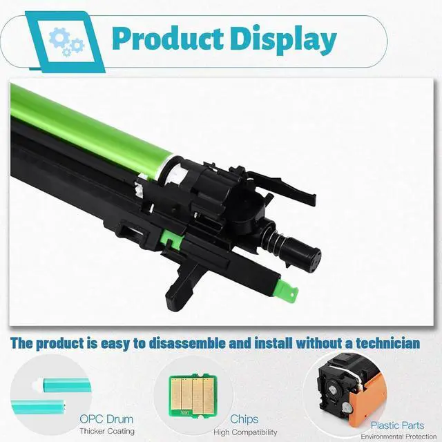 Alt view image 4 of 7 - T-FC415 Drum Unit Replacement Compatible for Toshiba E-Studio 2515AC 3015AC 3515AC 4515AC 5015AC Printer (Black Imaging Unit)