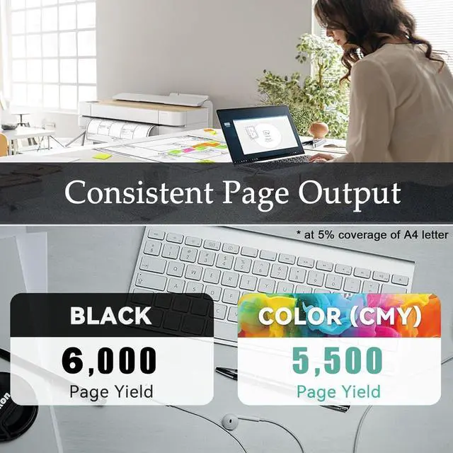 Alt view image 5 of 6 - Ennovor w2122a/212a Toner Cartridge Compatible for m554 Toner M555dn Laser Printer MFP M578dn/f/c/z/x Printer Ink Cartridge 212a (Yellow) Color Toner