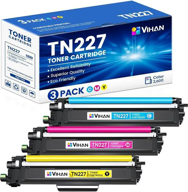 Main image of Vihan TN227 Toner Cartridge High Yield 3 PackTN-227C/M/Y Color Toner Replacement for Brother TN 227 TN-227 Toner Cartridge with MFC-L3770CDW HL-L3290CDW HL-L3270CDW Printer