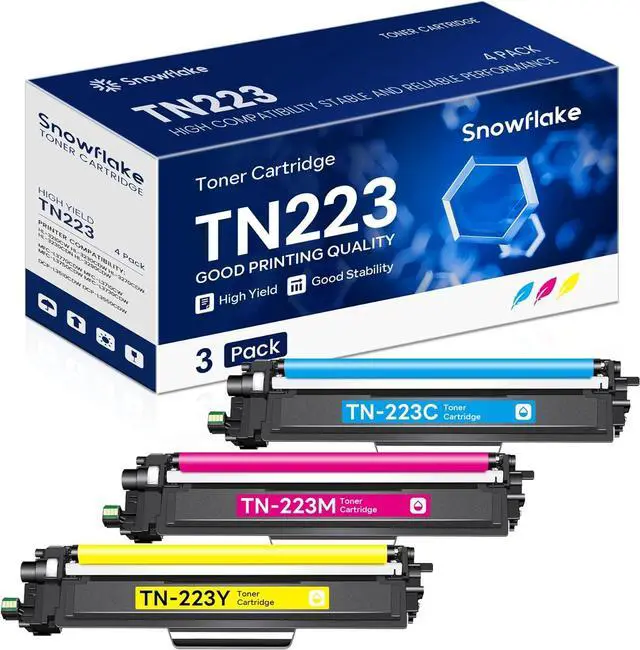 Main image of Ennovor TN223 TN-223 C/M/Y High Yield Toner 3 Pack Compatible TN223 Cyan Magenta Yellow Toner Cartridges Set Replacement for Brother TN223 TN-223 MFC-L3710CW MFC-L3770CDW MFC-L3750CDW