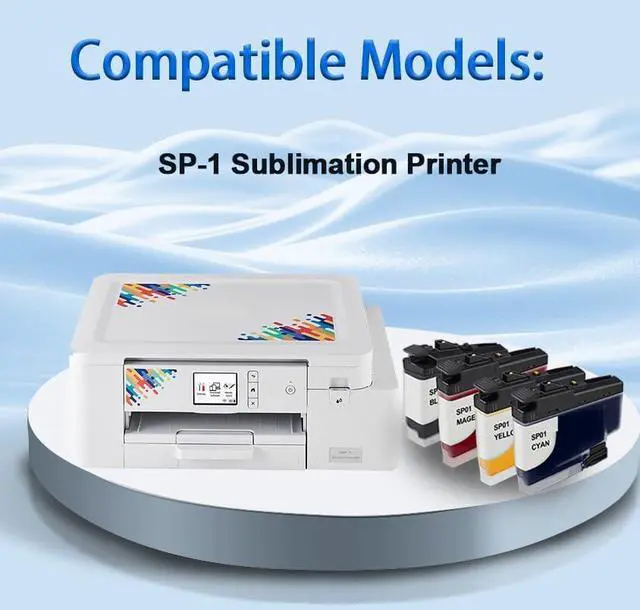 Alt view image 3 of 7 - Ennovor SP01 SP-01 SP-1 Sublimation Ink Cartridge SP01XLBK SP01CS SP01MS SP01YS Ink Cartridge Works for SP-1 Sublimation Inkjet Printer(4 Pack)