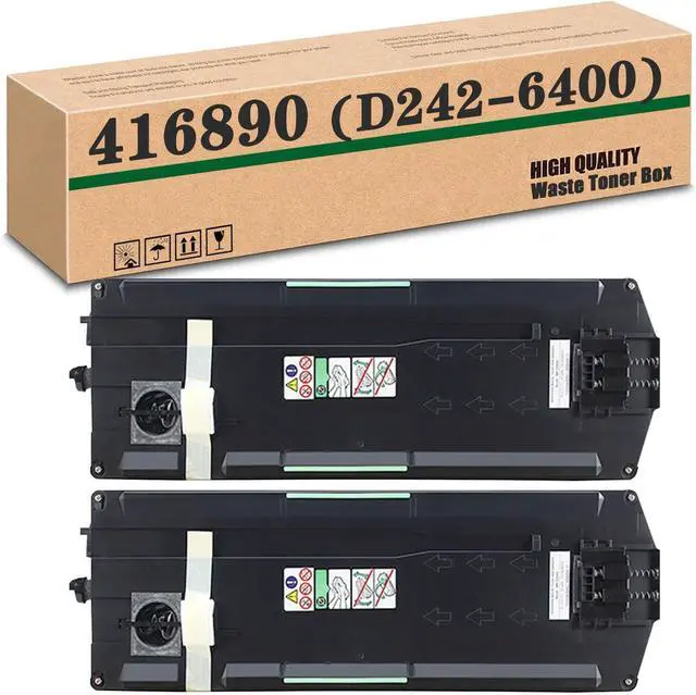 Main image of Ennovor 416890 D242-6400 Compatible Waste Toner Box, Replacement Suitable for Ricoh MPC2003 MPC2503 MPC2504 MPC3003 MPC3503 MPC5503 MPC6003 MPC6004 MPC6004ex Printers 2 Pack