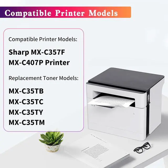 Alt view image 2 of 5 - Ennovor MXC35TM Compatible Toner Cartridge Replacement for Sharp MX-C35T Works for MX-C357F MX-C407P Printer (1 Pack Magenta)
