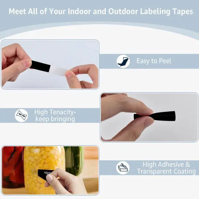 Alt view image 2 of 5 - Ennovor 5pk White On Black Aze 335 Label Tape Compatible with TZe 335 Printer