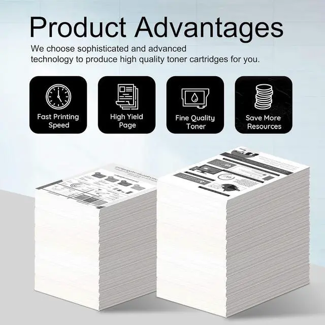 Alt view image 5 of 7 - 2-Pack 55X High Yield Black Toner Cartridge Replacement for HP 55X CE255X 55A CE255A for Laser P3015dn P3015n P3015x Pro MFP M521dn Enterprise 500 MFP M525dn Series Printer