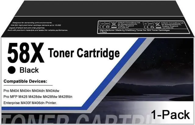 Main image of Ennovor 58X Black Toner Cartridges 1-Pack Compatible 58X CF258X 58A CF258A Toner Cartridges Replacement for MFP M428fdw M428fdn M428dw M404 M428 Pro M404n M404dn M404dw Printer