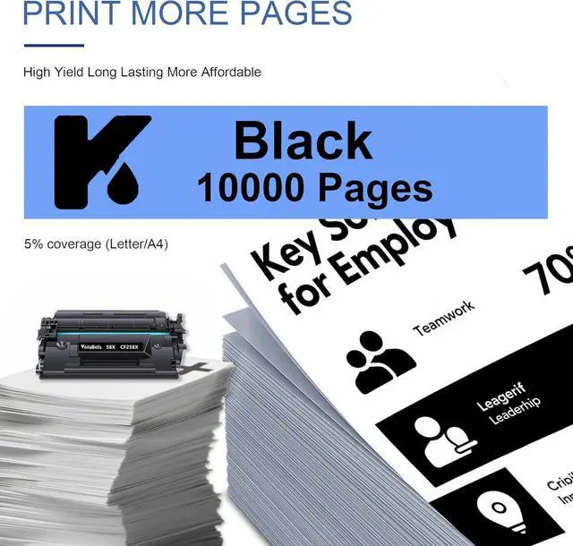 Alt view image 3 of 6 - Ennovor 58X Black Toner Cartridges 1-Pack Compatible 58X CF258X 58A CF258A Toner Cartridges Replacement for MFP M428fdw M428fdn M428dw M404 M428 Pro M404n M404dn M404dw Printer