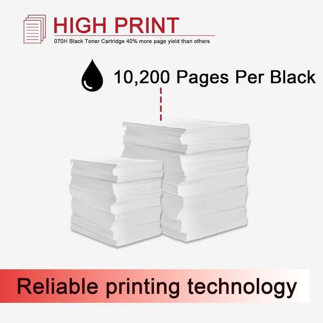 Alt view image 3 of 6 - Ennovor 070H Black High Yield Toner Cartridge: 2-Pack Compatible 070H CRG-070H Toner Replacement for Canon 070 H Toner Cartridge with imageCLASS MF465dw, MF462dw, LBP247dw Printer [10,200 Pages/Pack]