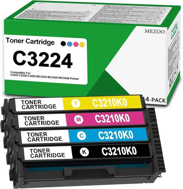 Main image of Ennovor C3210 C3224 Toner Cartridge High Yield Replacement for C3210K0 C3210C0 C3210M0 C3210Y0 Toner Cartridge Compatible for C3224 C3326 C3426 MC3224 MC3326 MC3426 Printer (4-Pack)