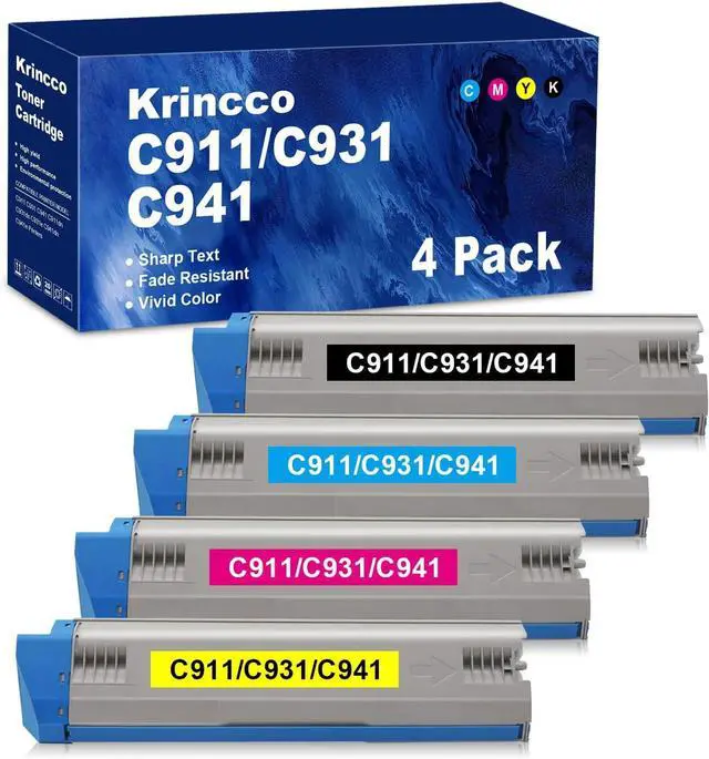 Main image of Ennovor Remanufactured C911 Toner Cartridges Replacement Set for OKI C931 C941 45536424 45536423 45536422 45536421 Toner for C911 C931 C941 C911dn C931dn C931e C941dn C941e Printers (4 Pack, Bk C M Y)