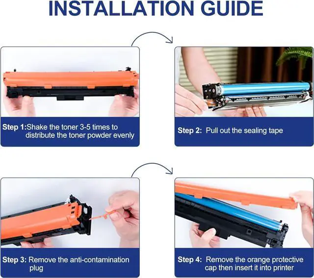 Alt view image 6 of 6 - Ennovor 210A Toner Cartridges (with Chip) Compatible Replacement for HP 210A Toner Cartridges 4 Pack (W2100A W2101A W2102A W2103A) 210X Works with MFP Pro 4301fdw Toner 4301fdn 4201dn 4201dw Printer