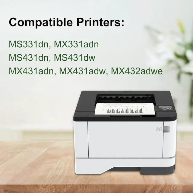Alt view image 2 of 6 - Ennovor 55B1000 Black Toner Cartridge(1Pack, 3,500 Pages) - Compatible Replacement for Lexmark 55B1000 Toner Cartridge Work for MS331 MS431 MX331 MX431 MX432 Printer
