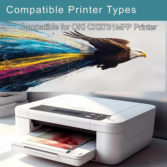 Alt view image 2 of 7 - Ennovor 44469813 44469737 44469738 44469739 Compatible for OKI CX2731 Toner Cartridge, Reliable Performance Compatible for OKI CX2731MFP Printer, High Yield 5000 Pages (Black)