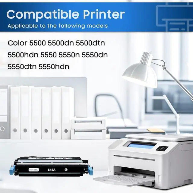 Alt view image 2 of 6 - Ennovor 645A Toner Cartridge 1-Pack 645A C9730A Black Toner Replacement for HP 645A C9730A Toner for Color 5500 5500dn 5500dtn 5500hdn 5550 5550n 5550dn 5550dtn 5550hdn Printer