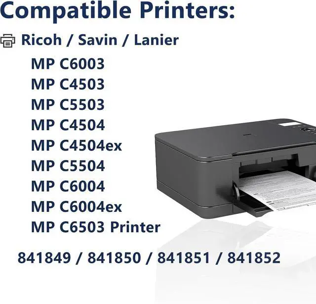 Alt view image 2 of 6 - Ennovor MPC6003 Black Toner Cartridge Compatible for 841849 Toner Cartridge Replacement for Ricoh MP C4503 MP C4504 C4504ex MP C5503 MP C5504 MP C6003 MP C6004 C6004ex Printers (2-Pack)