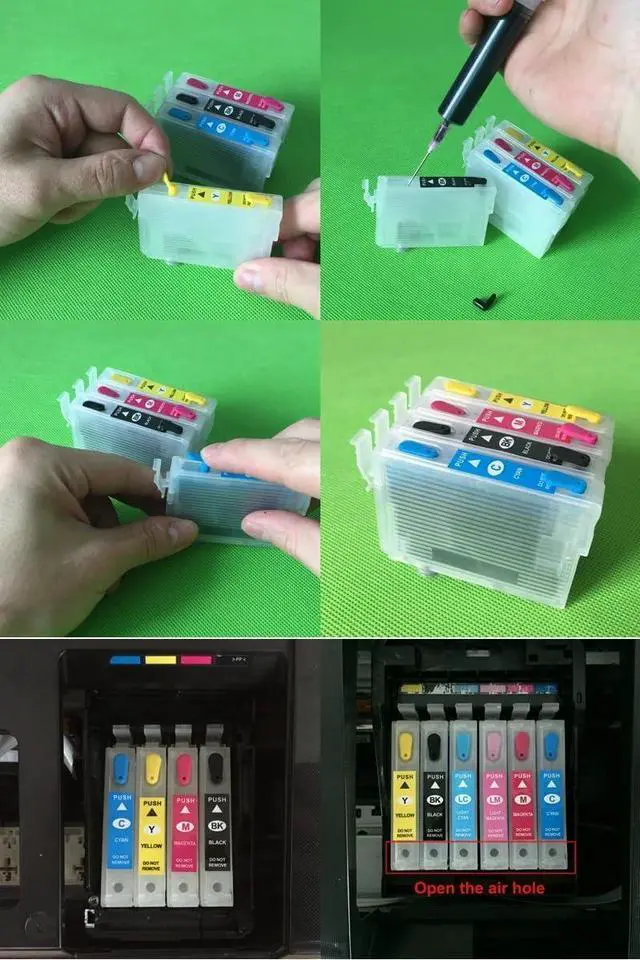 Alt view image 7 of 7 - Ennovor 4Color 193 T1931-T1934 Refill Ink Cartridge with Chip for Epson WF 2521 2531 2541 2631 2651 2661 Printer