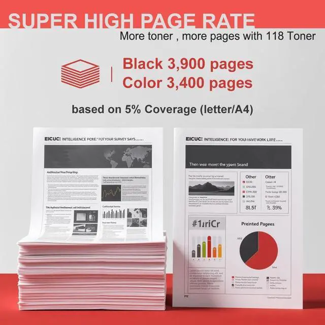 Alt view image 3 of 6 - Ennovor 118 Toner Cartridge Set - 1Black/1Cyan/1Magenta/1Yellow CRG 118 Replacement for Canon 118 CRG118 Toner Cartridge for Imageclass MF726Cdw MF8350Cdn MF8380Cdw MF8580Cdw MF729cdw Printer