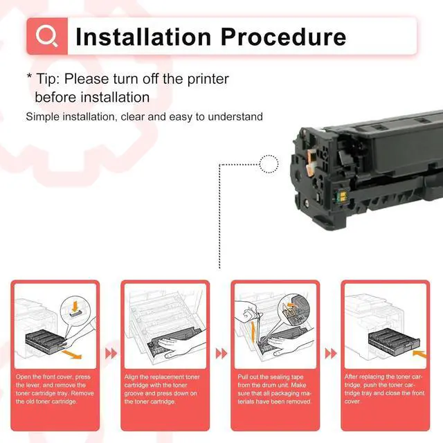 Alt view image 4 of 6 - Ennovor 118 Toner Cartridge Set - 1Black/1Cyan/1Magenta/1Yellow CRG 118 Replacement for Canon 118 CRG118 Toner Cartridge for Imageclass MF726Cdw MF8350Cdn MF8380Cdw MF8580Cdw MF729cdw Printer