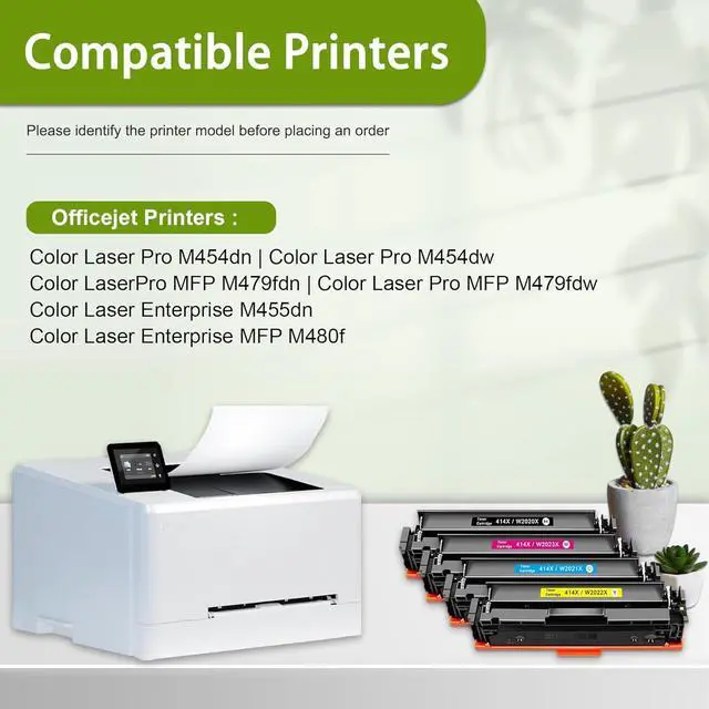 Alt view image 2 of 6 - Ennovor 414X Toner Cartridges Replacement for HP 414X W2020x W2021x W2023x W2022x Compatible with Color Pro MFP M479 M479fdw M479fdn M479fdw M454dw Printer Toner with Chip(4PK-BK/C/M/Y)