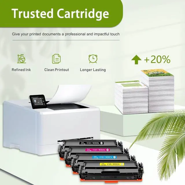 Alt view image 6 of 6 - Ennovor 414X Toner Cartridges Replacement for HP 414X W2020x W2021x W2023x W2022x Compatible with Color Pro MFP M479 M479fdw M479fdn M479fdw M454dw Printer Toner with Chip(4PK-BK/C/M/Y)