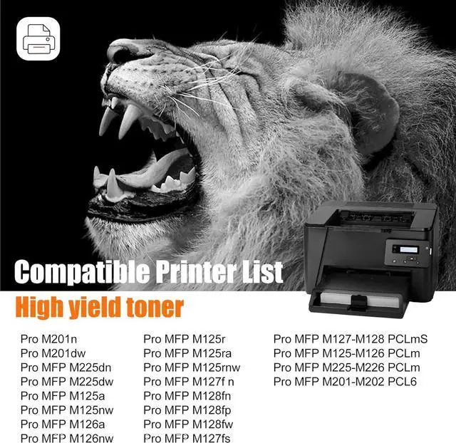 Alt view image 2 of 6 - Ennovor 2-Pack 83A CF283AD High Yield Black Toner Cartridge(with chip), Replacement for HP 83A CF283AD for Pro M201n (CF455A) M201dw (CF456A) MFP M225dn (CF484A) M225dw (CF485A) M125a (CZ172A) Printer