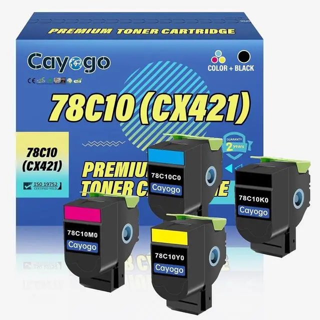 Main image of Ennovor 78C10 Toner Cartridge Remanufactured 78C10K0 78C10C0 78C10M0 78C10Y0 Toner for Lexmark CS421dn CS521dn CS622de CX421adn CX622ade CS421 CS521 CS622 CX421 CX522 CX622 CX625 (High-Yield, 4 Pack)