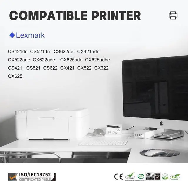 Alt view image 2 of 6 - Ennovor 78C10 Toner Cartridge Remanufactured 78C10K0 78C10C0 78C10M0 78C10Y0 Toner for Lexmark CS421dn CS521dn CS622de CX421adn CX622ade CS421 CS521 CS622 CX421 CX522 CX622 CX625 (High-Yield, 4 Pack)
