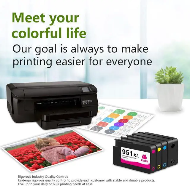 Alt view image 7 of 7 - Ennovor 950XL 951XL Ink Cartridge Combo Pack (Black Cyan Magenta Yellow) Replacement for HP 950 950XL 951XL Ink Work with Office Pro 8600 8610 8620 8100 8630 8660 8640 251DW Printers