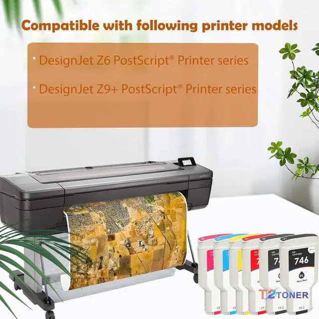 Alt view image 2 of 6 - Ennovor 747 Chromatic Green 300-ml Genuine Replacement for 747 Ink Cartridge for DesignJet Z9+ Large Format Printers(P2V84A)300ml