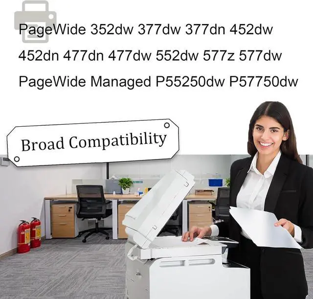 Alt view image 2 of 7 - Ennovor Compatible for HP 975X Ink Cartridge Combo Pack Replacement for 975X Cartridges Fit for HP PageWide 77dn 452dw 452dn 477dn 477dw 552dw 577z 577dw Managed P55250dw P57750dw Printers