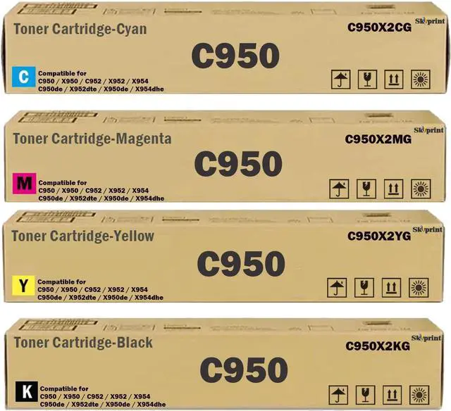 Main image of Ennovor C950X2KG C950X2CG C950X2MG C950X2YG Toner Cartridge Replacement for C950 X950 C952 X952 X954 C950de X952dte X950de X954dhe Printers 32,000 Pages