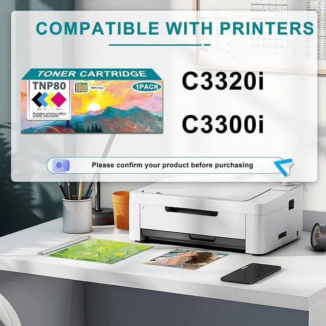 Alt view image 3 of 7 - Ennovor TNP80 Toner Cartridge Compatible for Konica Minolta TNP80 Quality Toner for Konica Minolta Bizhub C3320i C3300i Printers, 1 Pack,Combination Package ×4