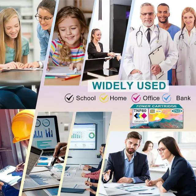 Alt view image 7 of 7 - Ennovor TNP80 Toner Cartridge Compatible for Konica Minolta TNP80 Quality Toner for Konica Minolta Bizhub C3320i C3300i Printers, 1 Pack,Combination Package ×4