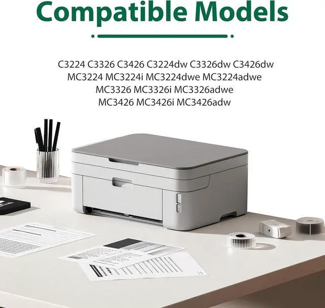 Alt view image 3 of 6 - Compatible C3224 C3326 Toner Cartridge with Chip 4-Pack Replacement for Lexmark C3224 Toner C3210K0 C3210C0 C3210M0 C3210Y0 Work with C3224 MC3224 MC3326 C3326 MC3426 C3426 Series Printer Toner