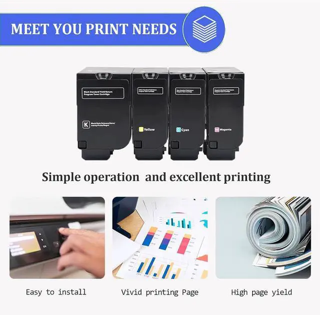 Alt view image 6 of 7 - Ennovor C2310K0 C2310C0 C2310M0 C2310Y0 Toner Cartridges Compatible for Lexmark C2325 C2425 C2535 MC2325 MC2425 MC2535 MC2640 Printers, 1 Yellow
