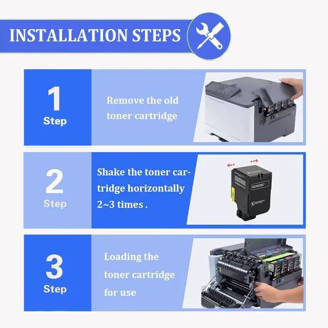 Alt view image 4 of 7 - Ennovor C2310K0 C2310C0 C2310M0 C2310Y0 Toner Cartridges Compatible for Lexmark C2325 C2425 C2535 MC2325 MC2425 MC2535 MC2640 Printers, 1 Yellow